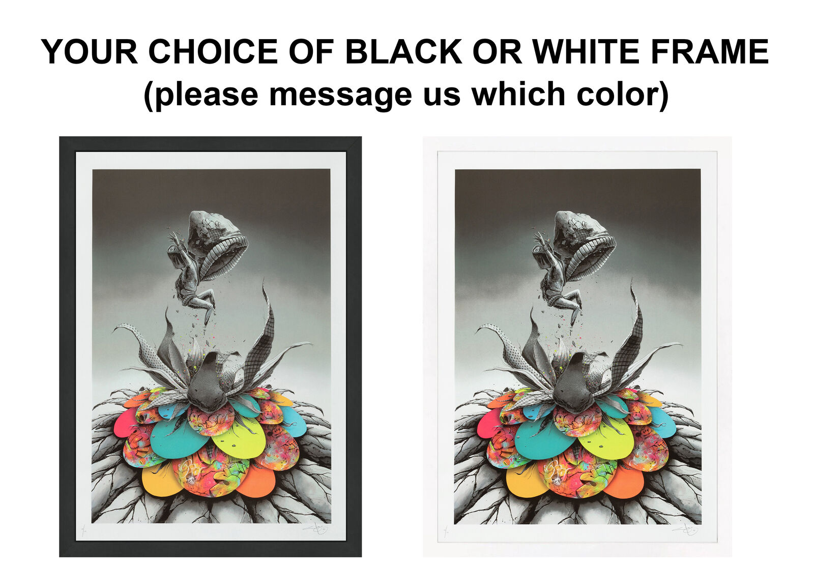 Artwork by PEZ, Bloom Boom (framed hand signed screen print), Made of Screen Print 