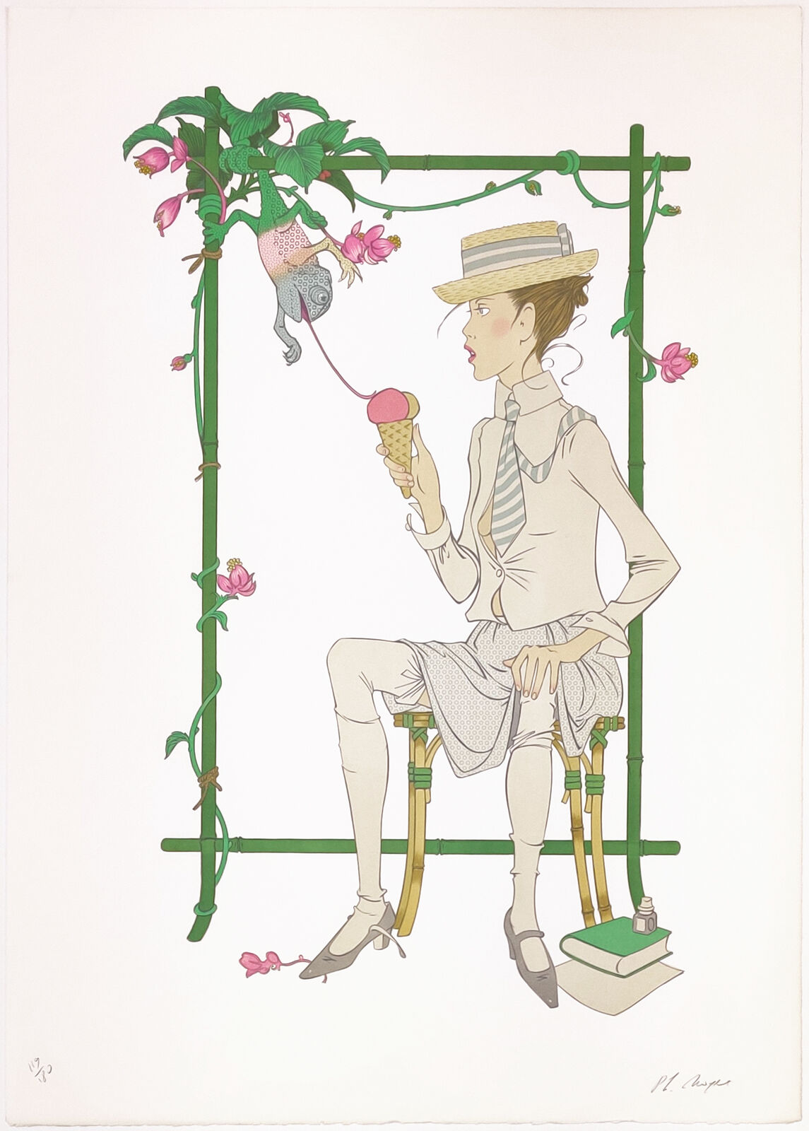 Artwork by Philippe Henri Noyer, LA GLACE, Made of Lithograph 