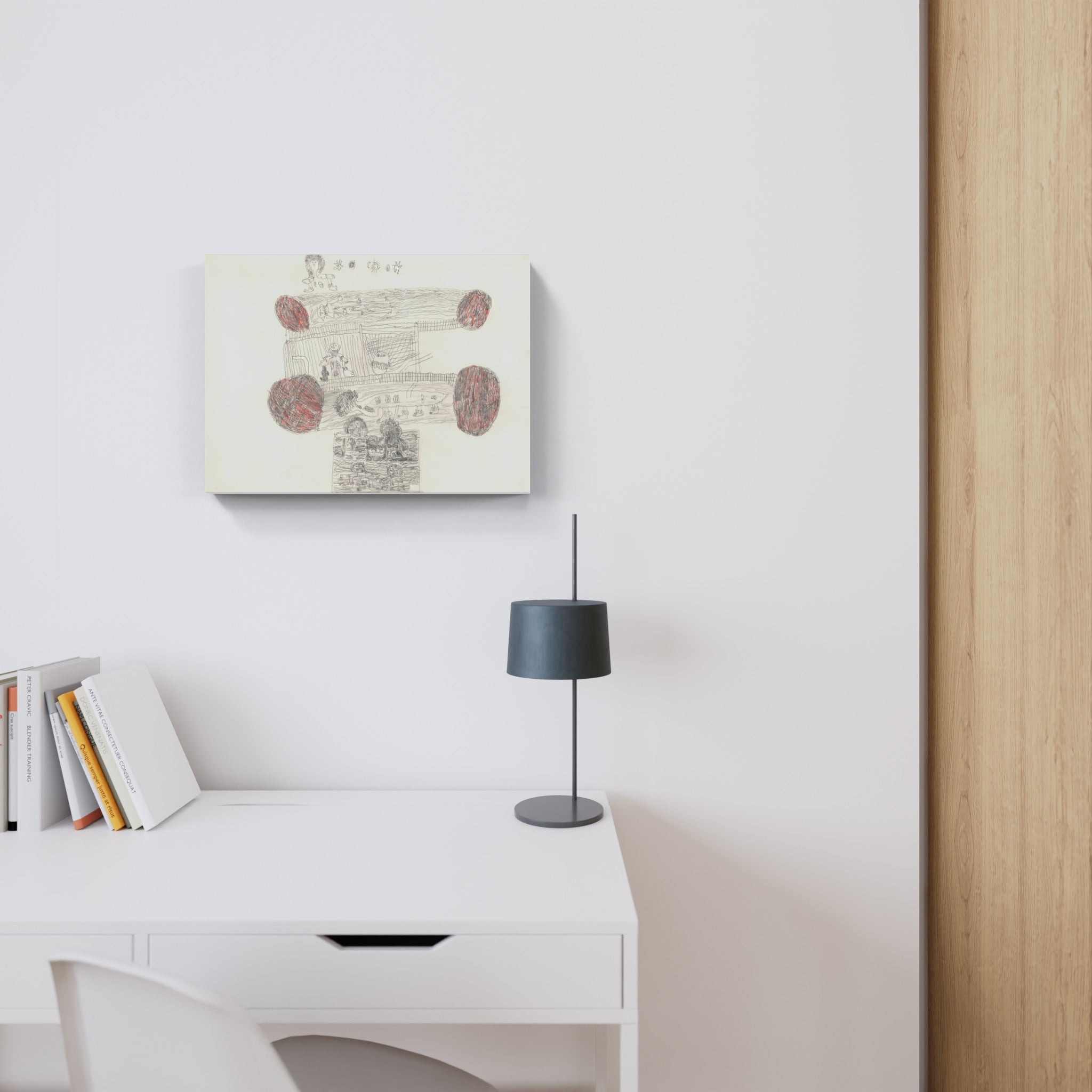 Artwork by Philipp Schöpke, Car with people, Made of Pencil, coloured pencils 