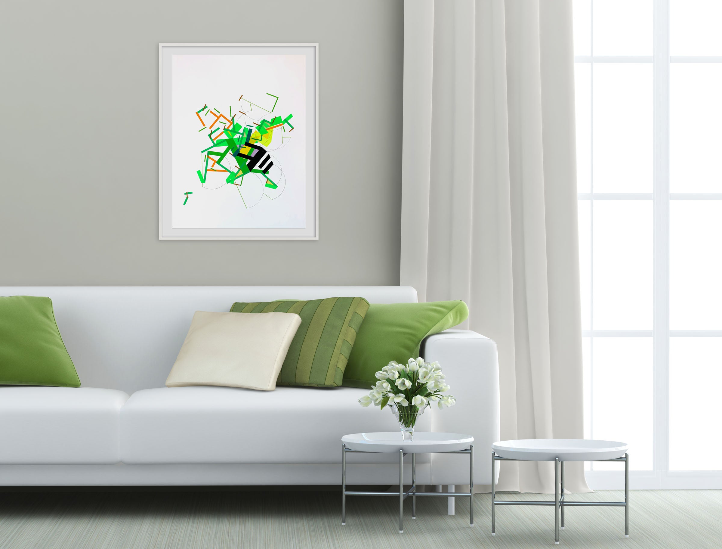 Artwork by Philippe Halaburda, A Fiiane was Ilaand 7, Made of Color tape on paper 