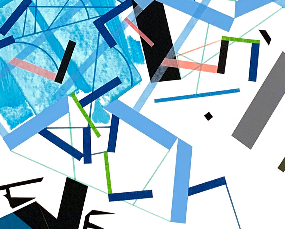 Artwork by Philippe Halaburda, Dive Icehhi 1, Made of Acrylic, felt tip colored and color tape on paper 