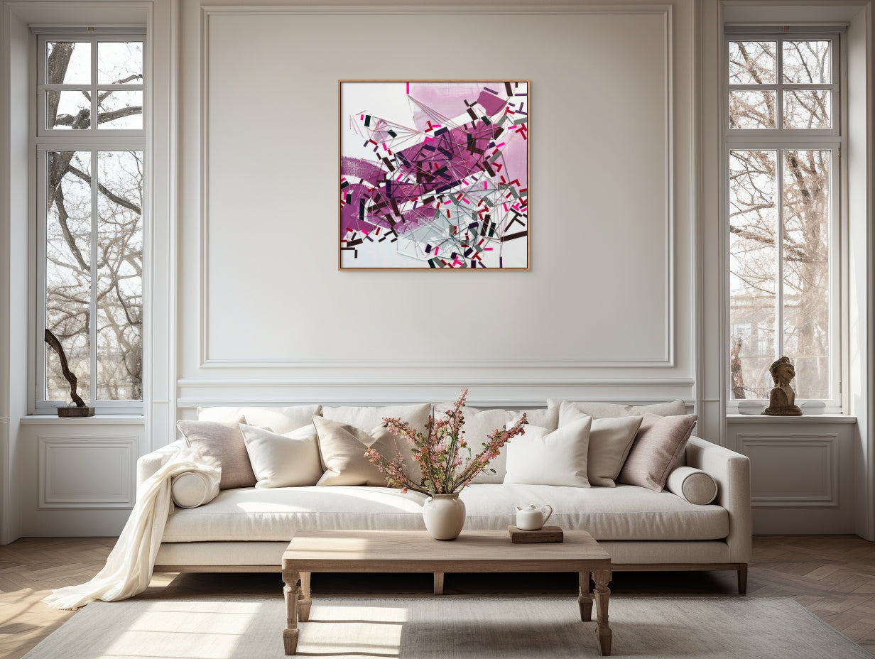 Artwork by Philippe Halaburda, Hors Necuuse, Made of Acrylic, color tape, and yarn on canvas 