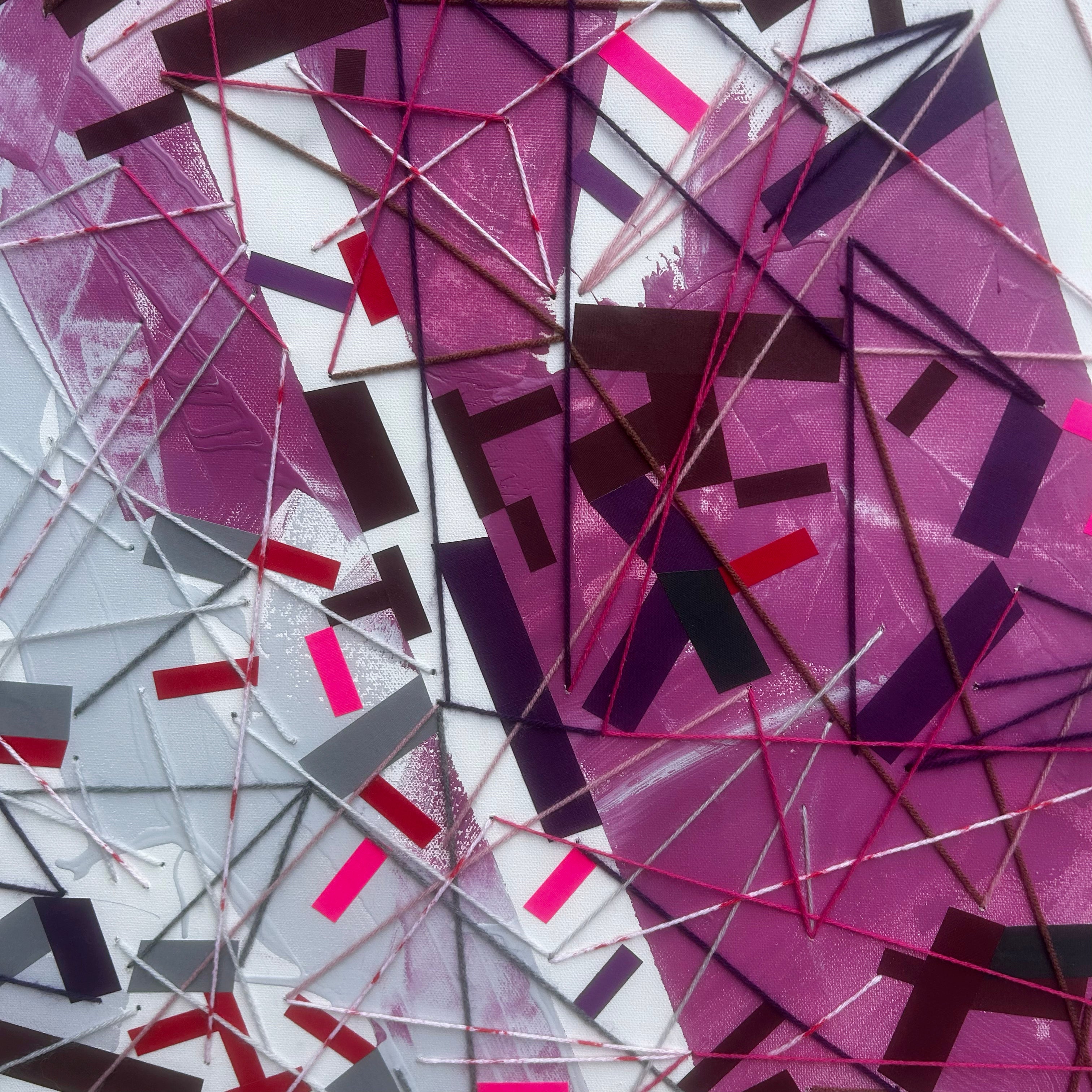 Artwork by Philippe Halaburda, Hors Necuuse, Made of Acrylic, color tape, and yarn on canvas 