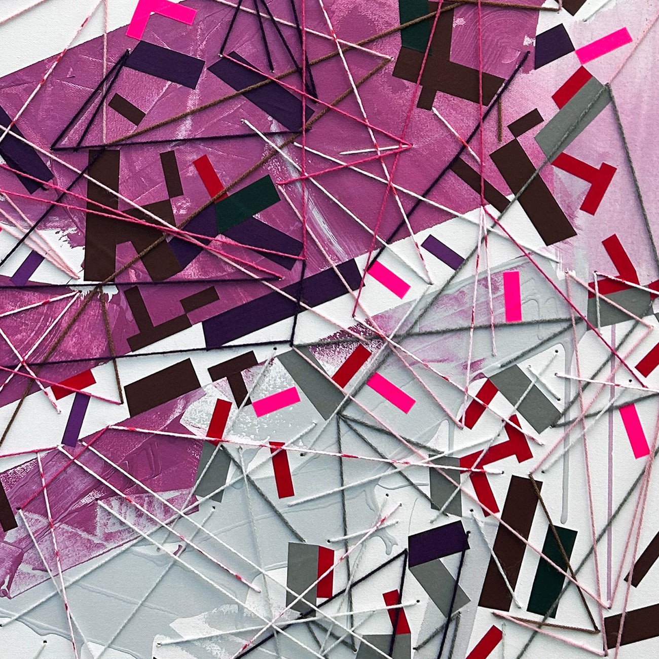 Artwork by Philippe Halaburda, Hors Necuuse, Made of Acrylic, color tape, and yarn on canvas 