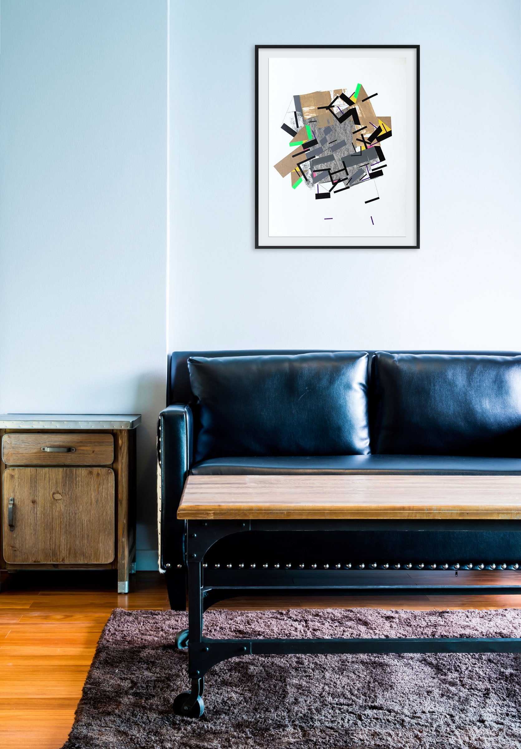 Artwork by Philippe Halaburda, Into the Faiinn 6, Made of Acrylic, felt tip colored and color tape on paper 