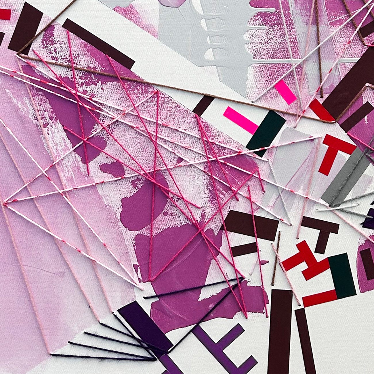 Artwork by Philippe Halaburda, Outro Revveckaa, Made of Acrylic, color tape, and yarn on canvas 