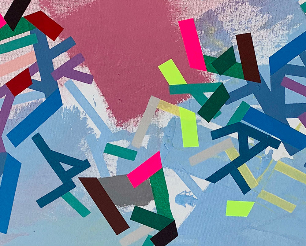 Artwork by Philippe Halaburda, Sszumiita, Made of Acrylic and color tape on canvas 