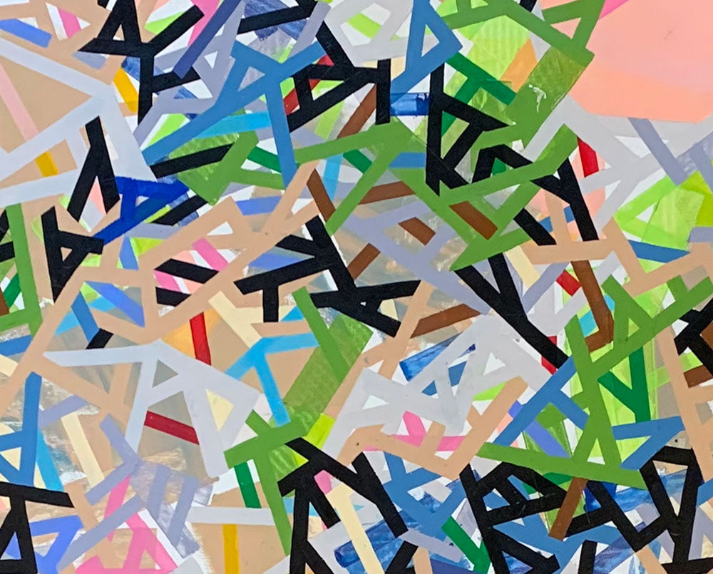 Artwork by Philippe Halaburda, Weendland istaanto, Made of Acrylic, felt tip colored and color tape on paper 