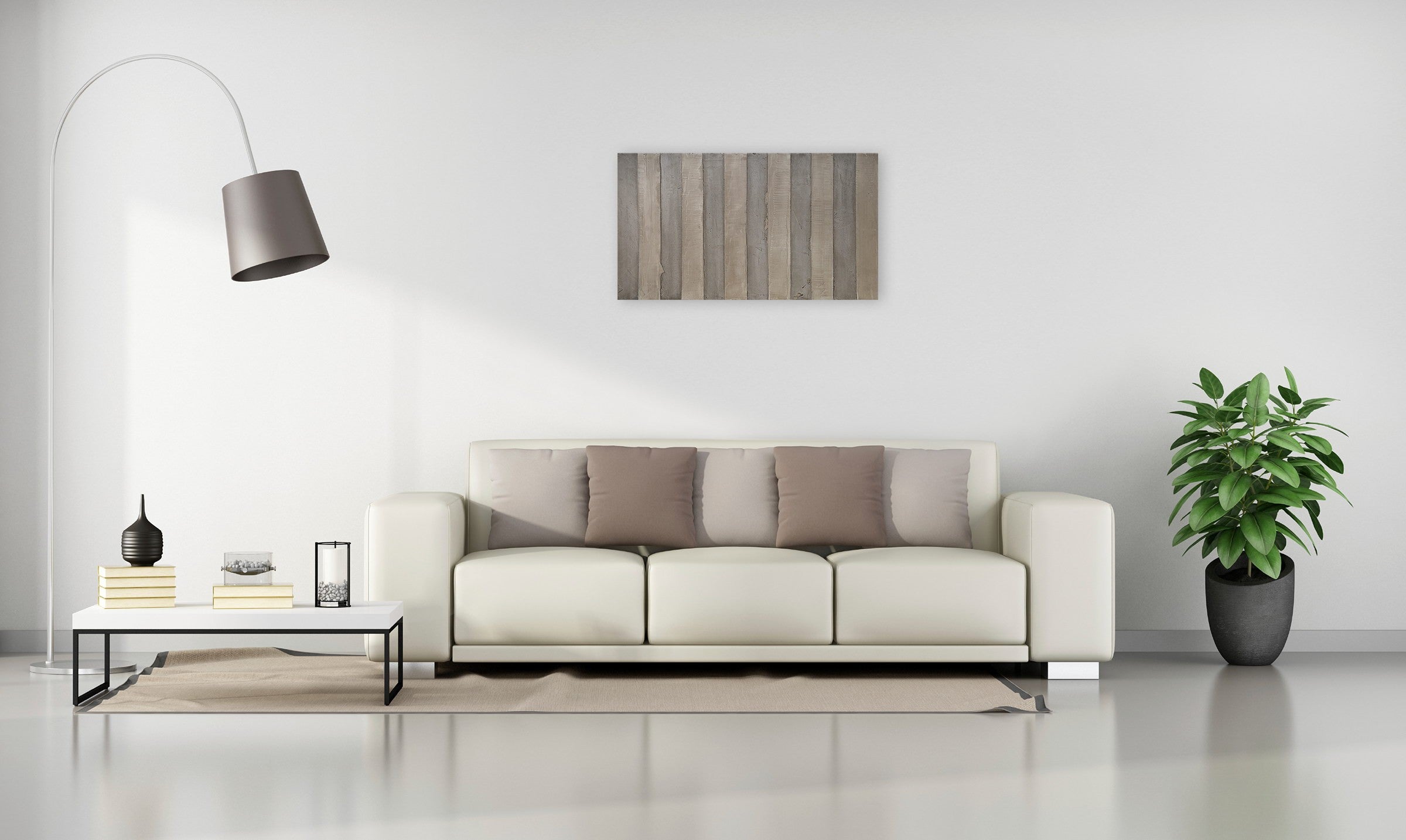 Artwork by Pierre Auville, Douze Lines, Made of Pigmented cement on foam panel 