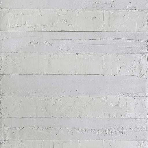 Artwork by Pierre Auville, White Stripes, Made of Cement, acrylic and rod steel on foam panel 