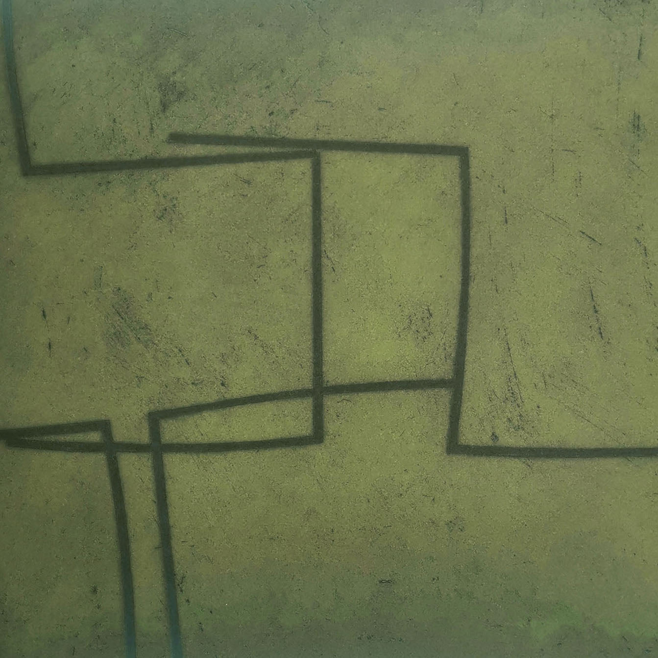 A piece of paper with a green and black design on it.