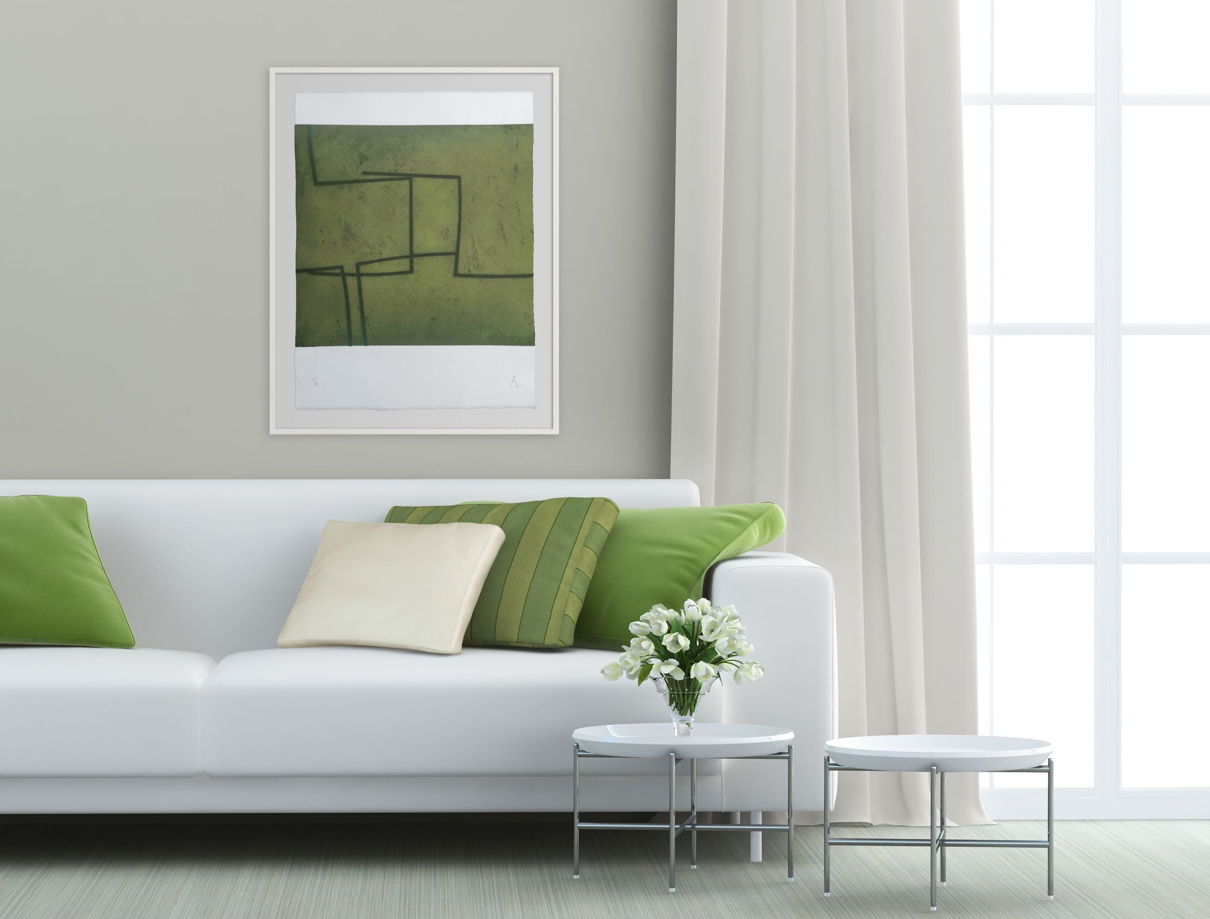 A piece of paper with a green and black design on it.