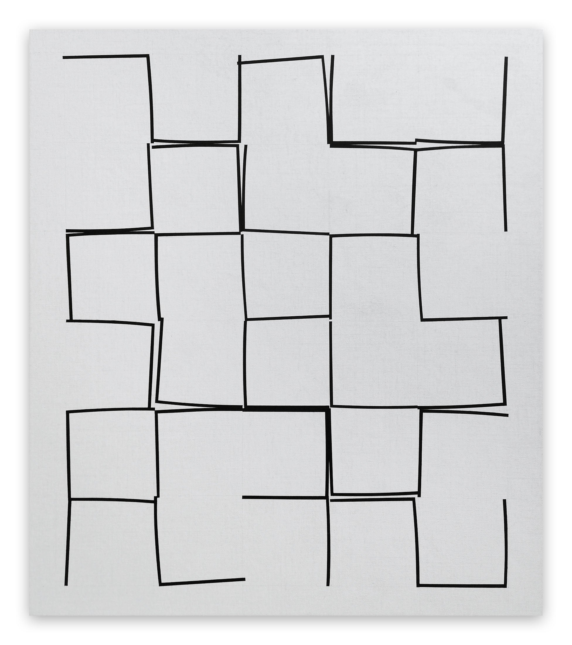 A black and white drawing of squares on a white background.