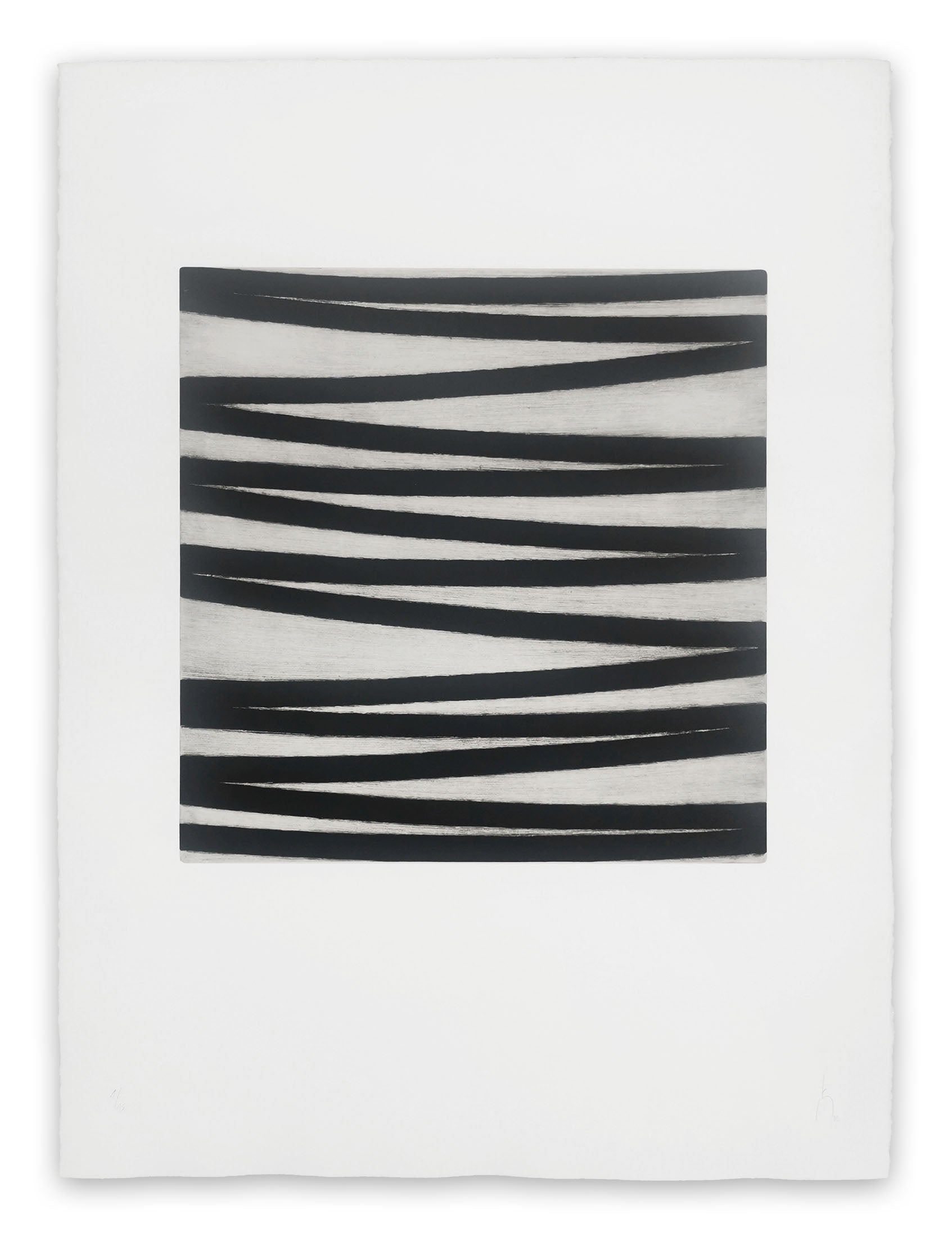 A black and white drawing on a white wall.