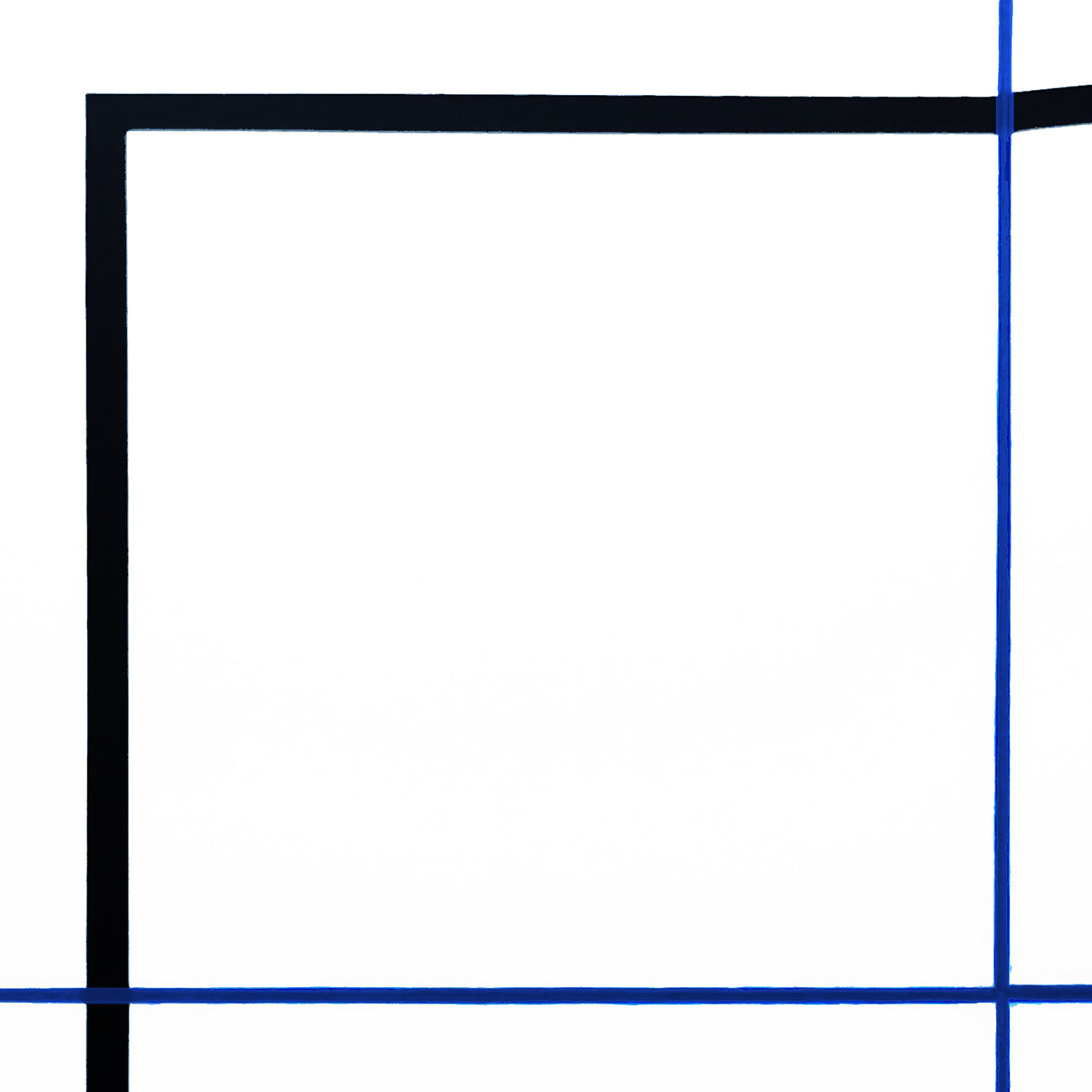 A square with a blue line in the middle of it.