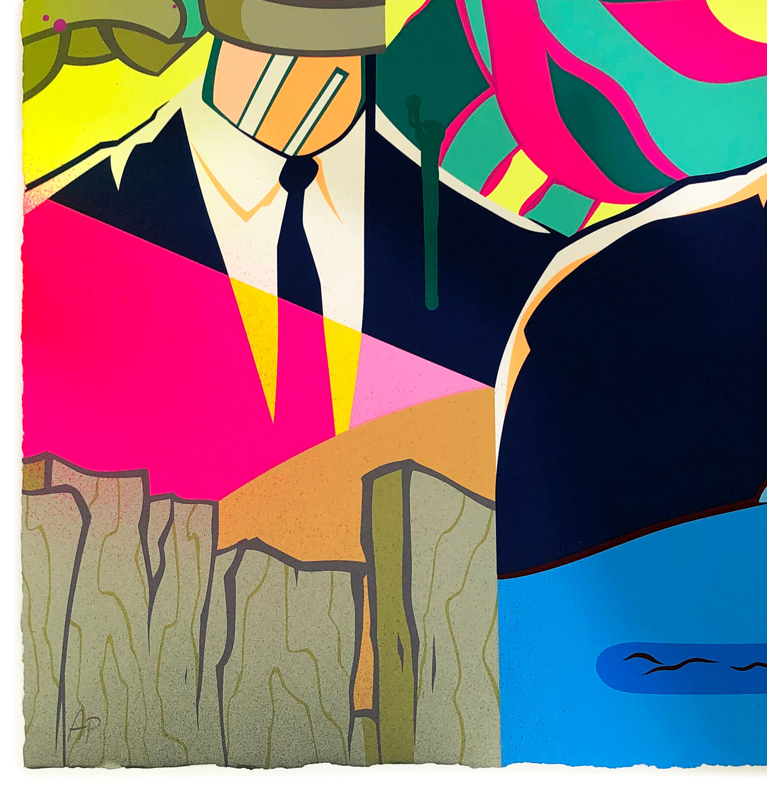 A painting of a woman smoking a cigarette. 