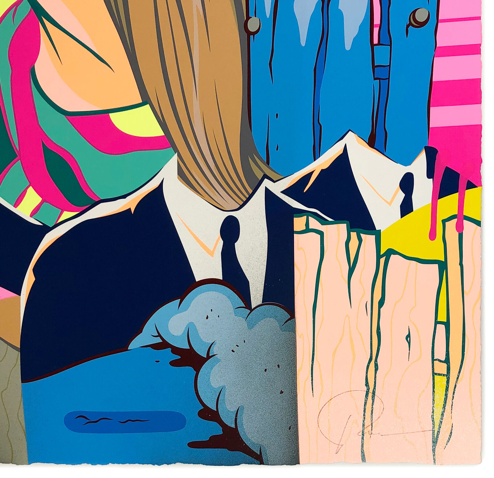 A painting of a woman smoking a cigarette. 