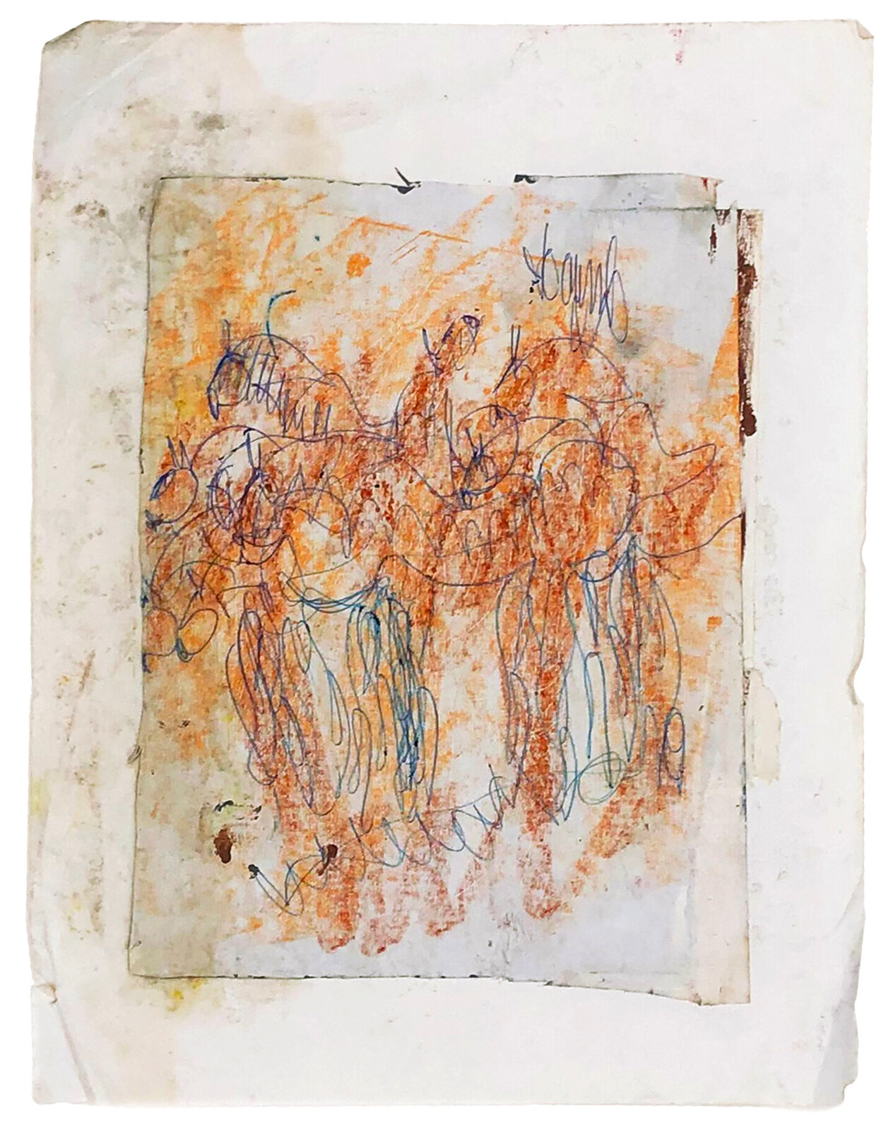 Artwork by Purvis Young, Gathering, Made of Mixed Media On Paper 