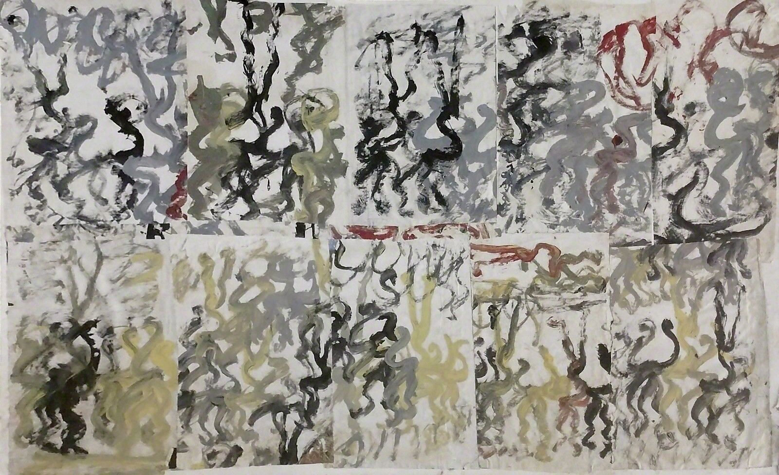 A large piece of art that is on a piece of paper.