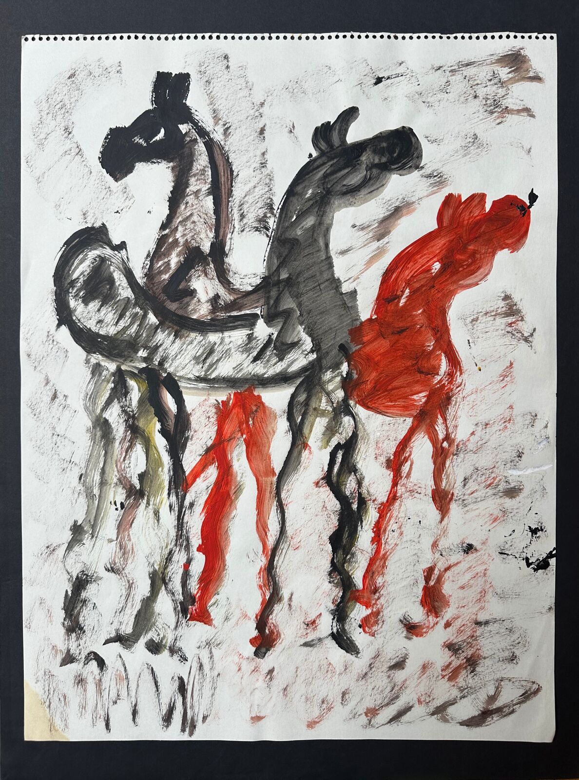 Untitled double-sided painting of horses