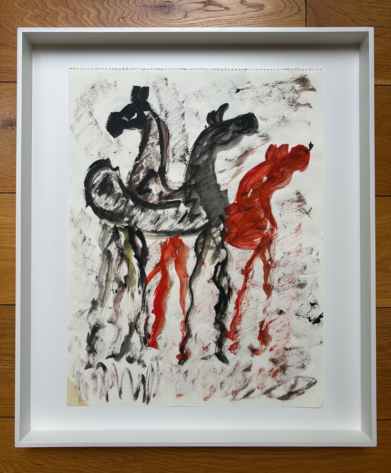 Untitled double-sided painting of horses