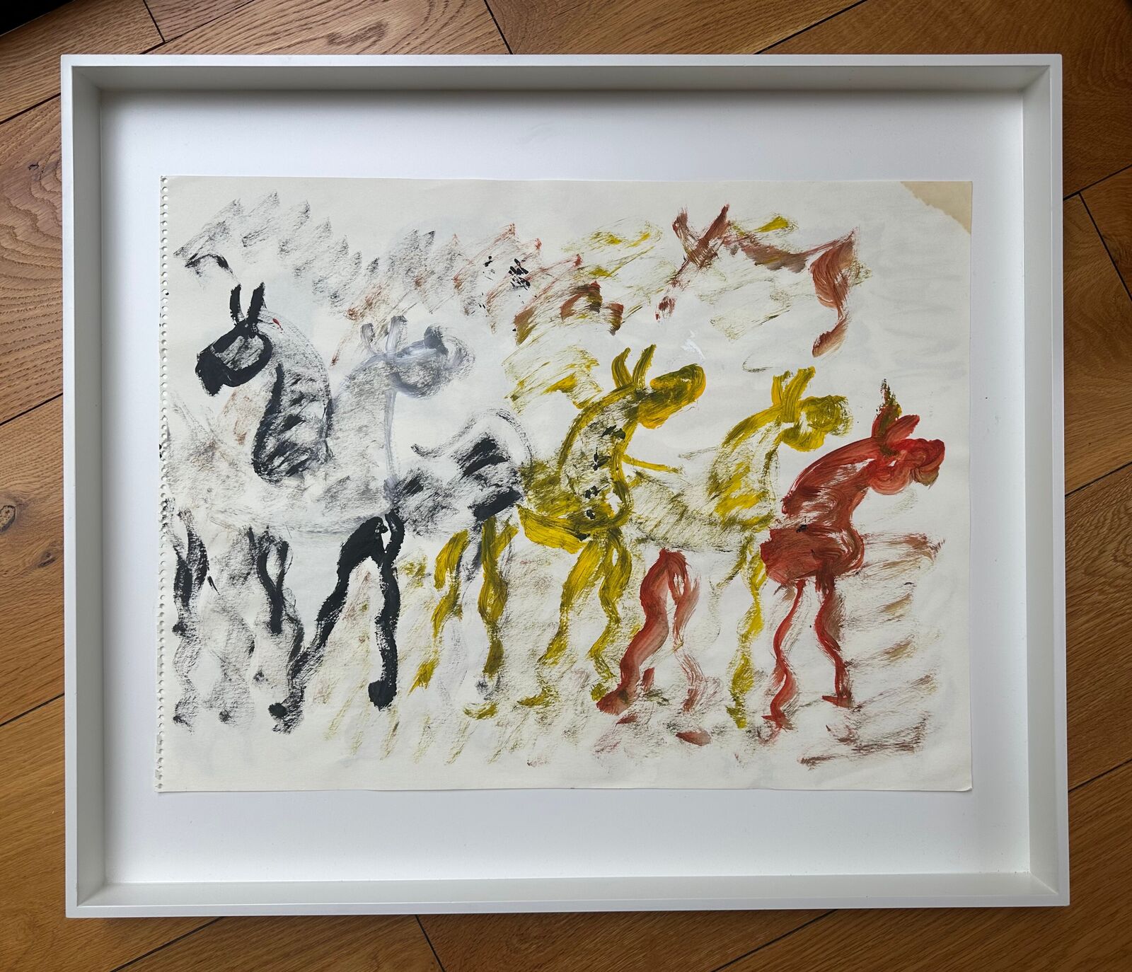 Untitled double-sided painting of horses