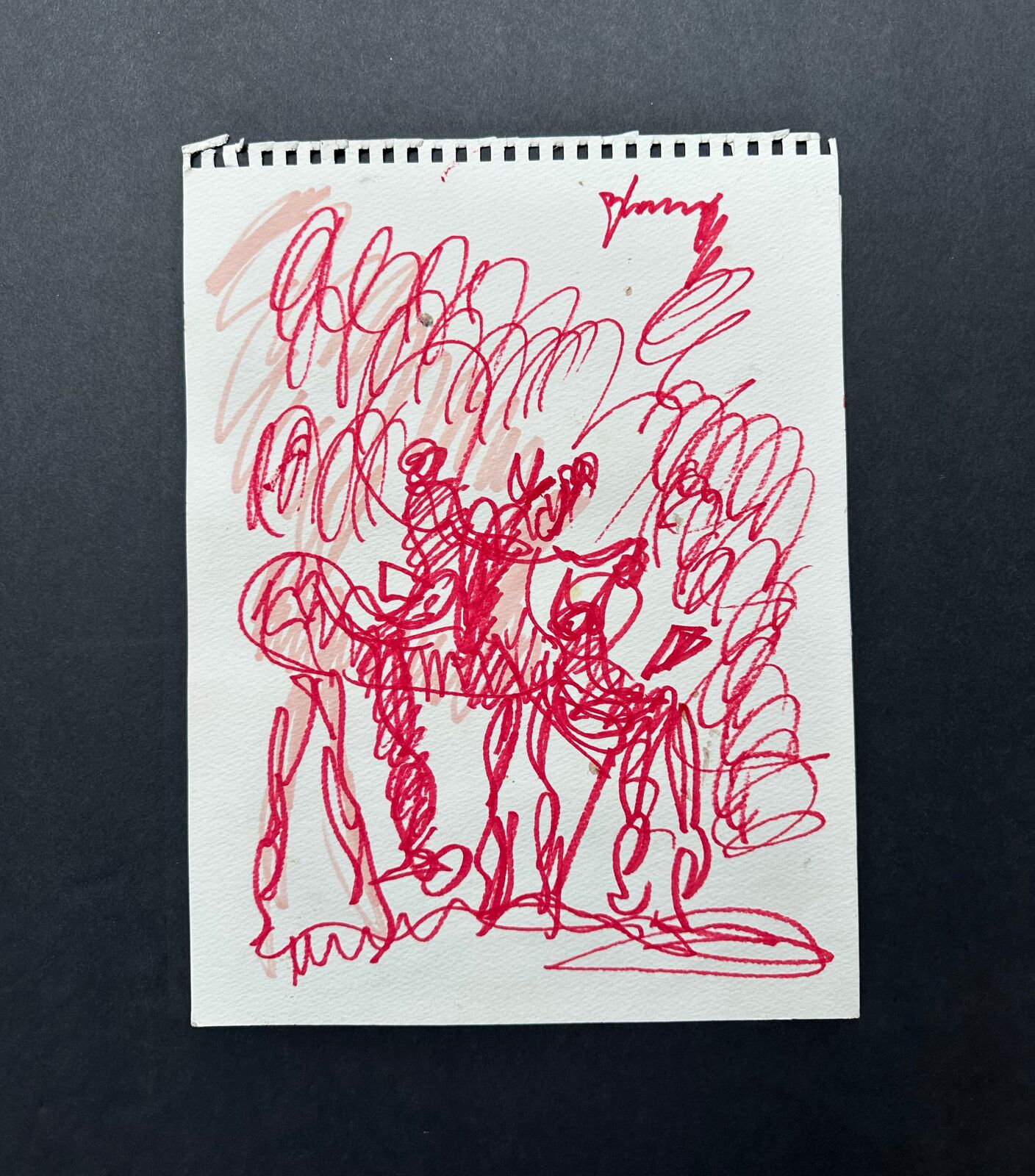 Untitled double-sided (red horse & figures/yellow figures or women)