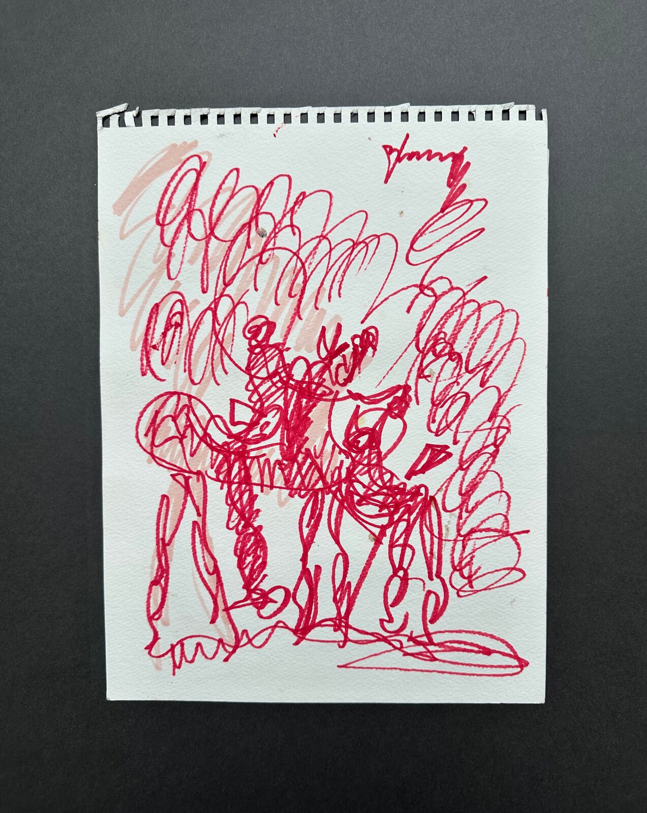 Untitled double-sided (red horse & figures/yellow figures or women)