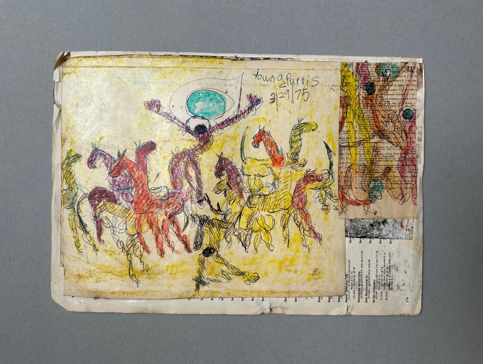 A piece of paper with a drawing on it.