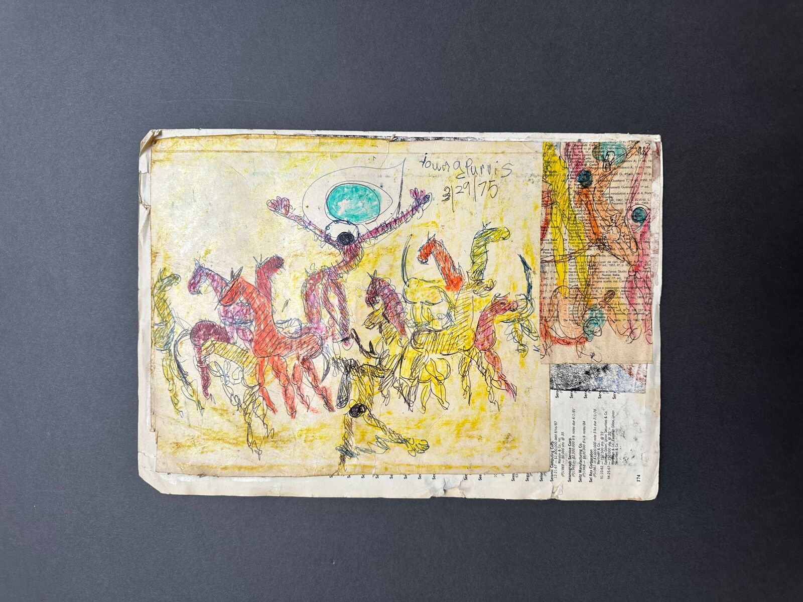 A piece of paper with a drawing on it.