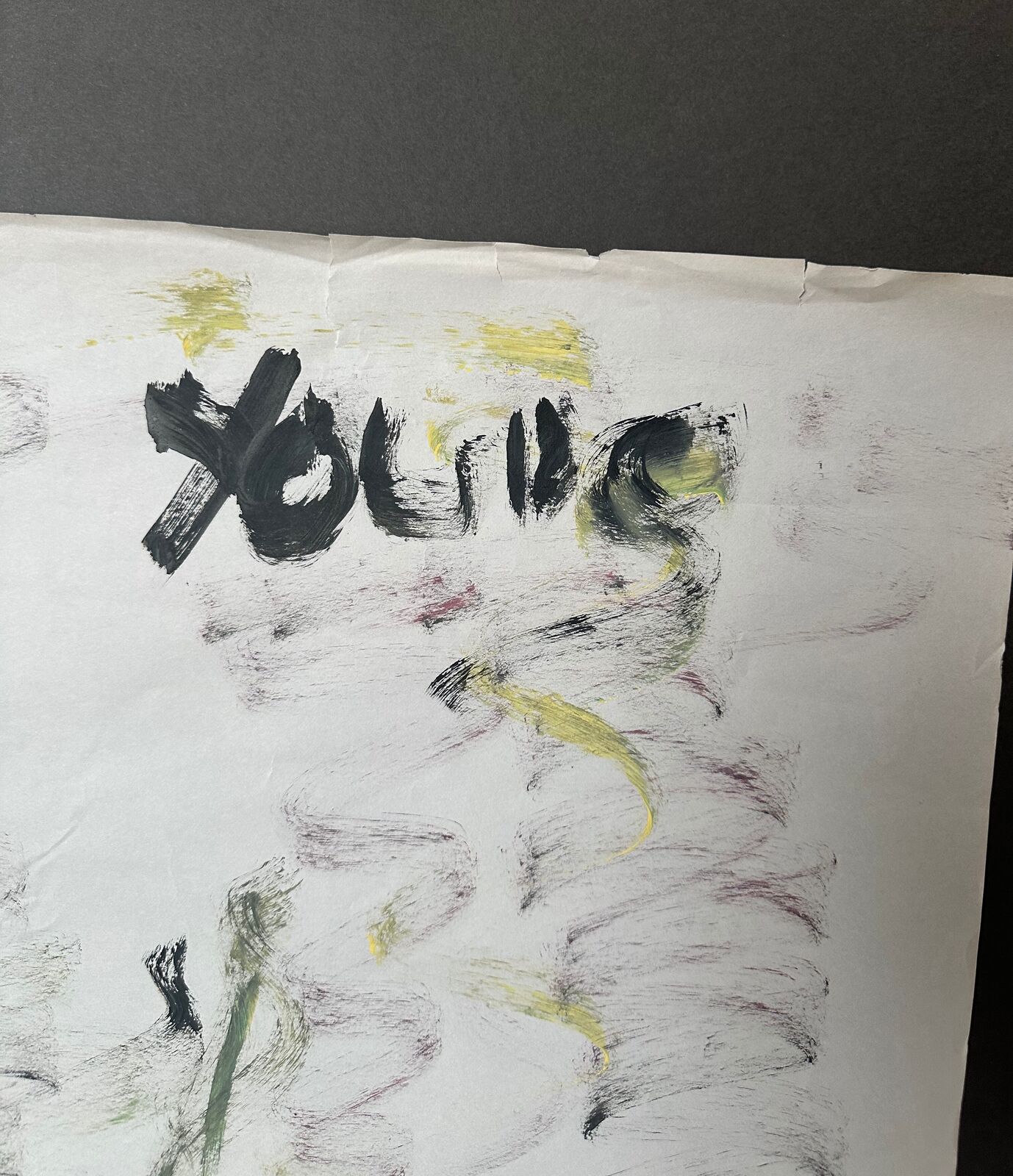 Artwork by Purvis Young, Untitled painting of boat on water, Made of Paint on newsprint 