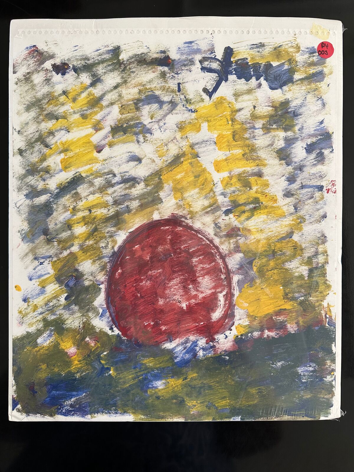 Artwork by Purvis Young, Untitled (Rising Sun), Made of Acrylic paint on paper 