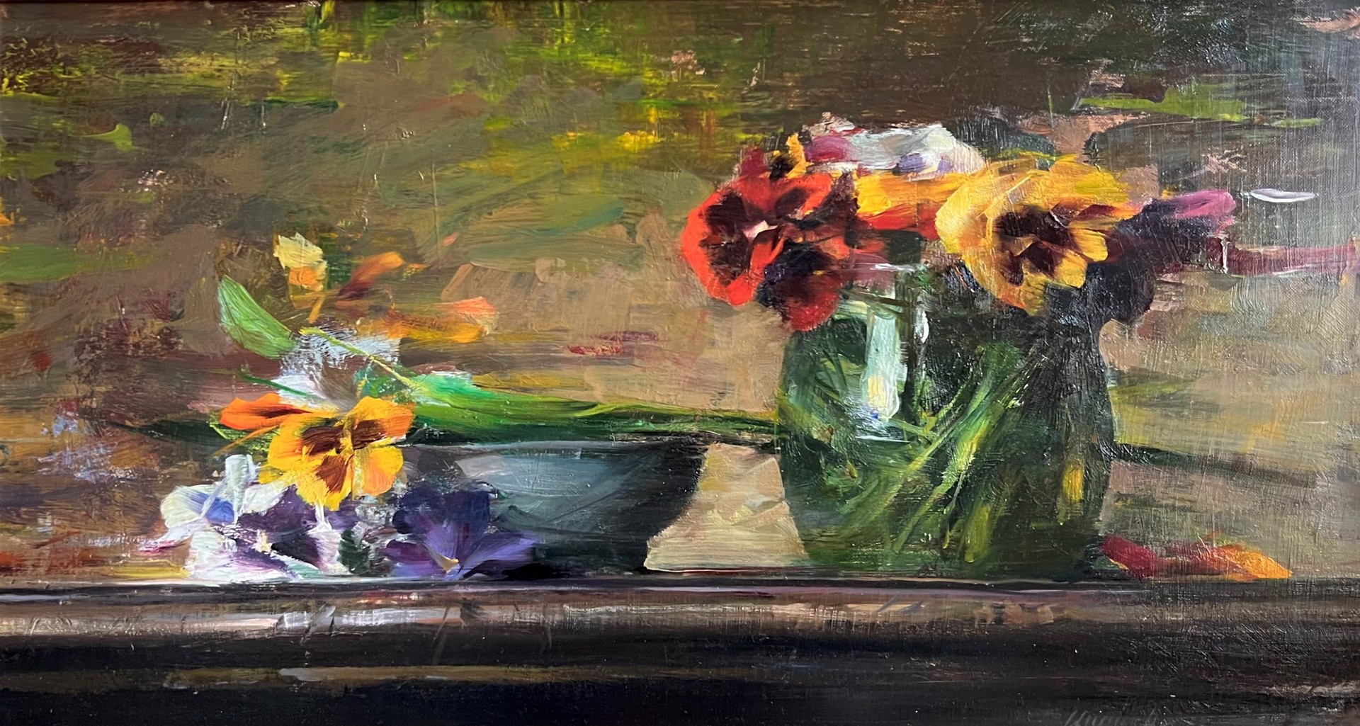 Arrangement with Pansies