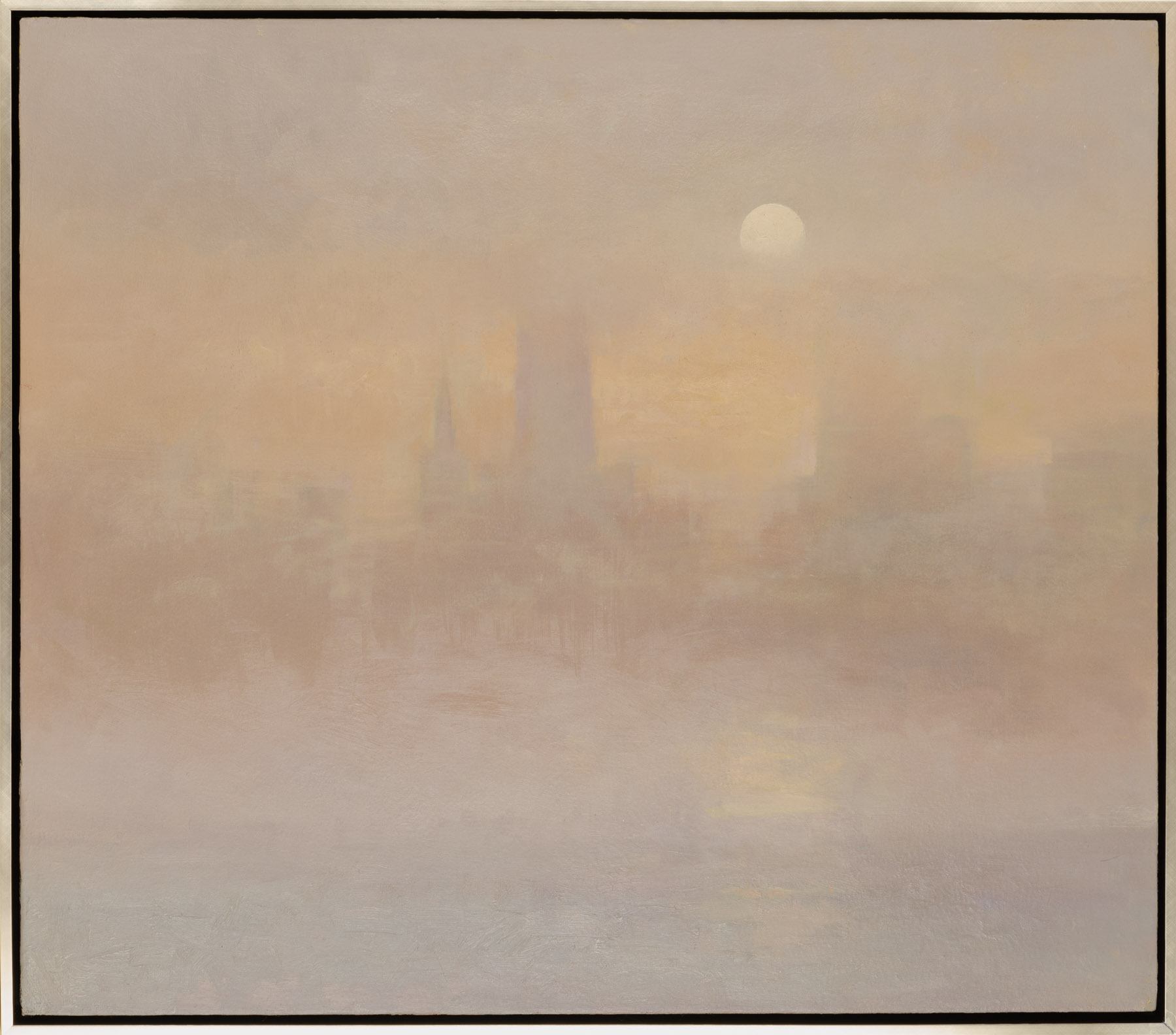 Artwork by Rachel Warner, Pale Moon In August, Made of Oil on linen on panel 