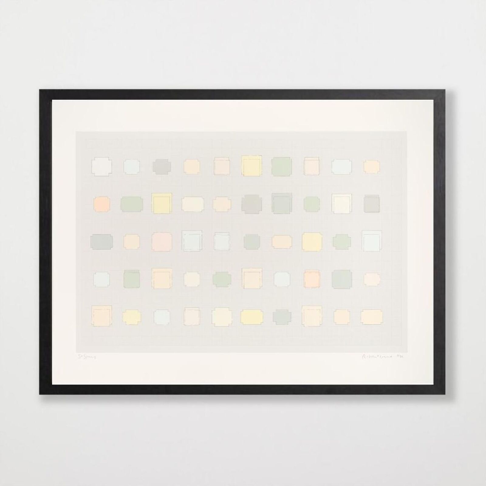 Artwork by Rachel Whiteread, 50 Spaces, Made of 24 Colour Screenprint on Somerset Tub Sized White 410gsm 
