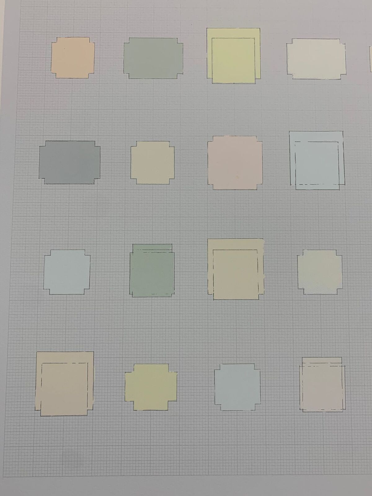 Artwork by Rachel Whiteread, 50 Spaces, Made of 24 Colour Screenprint on Somerset Tub Sized White 410gsm 