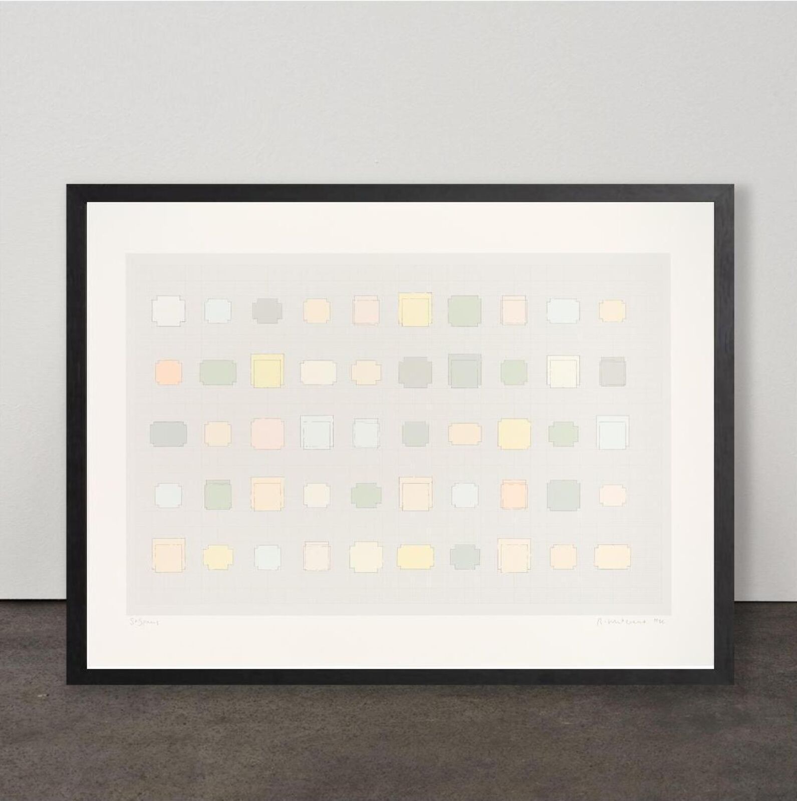 Artwork by Rachel Whiteread, 50 Spaces, Made of 24 Colour Screenprint on Somerset Tub Sized White 410gsm 