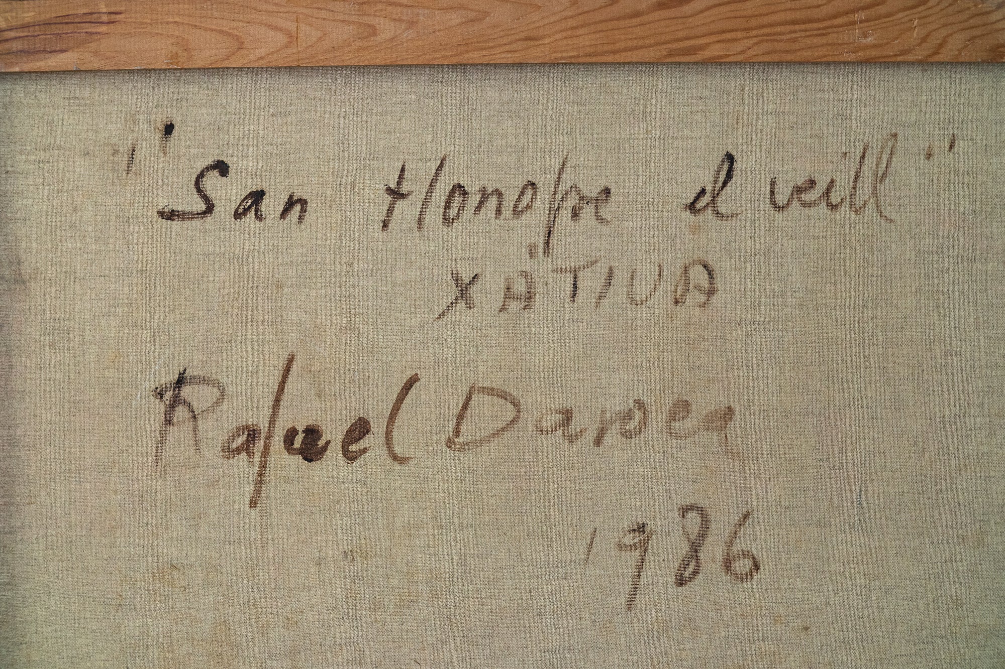 A painting of a landscape with a church on a hill.