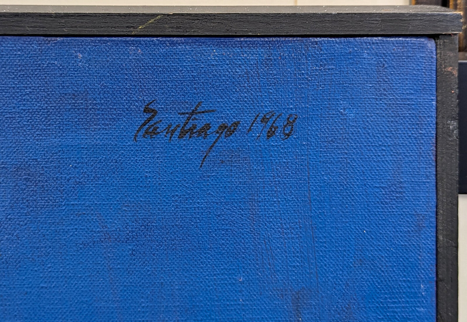 A painting of a woman holding a bouquet of flowers.