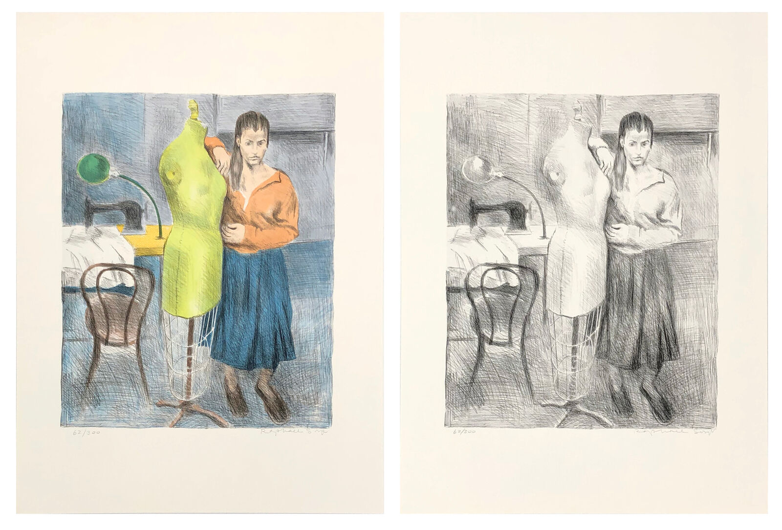 Artwork by Raphael Soyer, SEAMSTRESS I PORTFOLIO, Made of Lithograph 