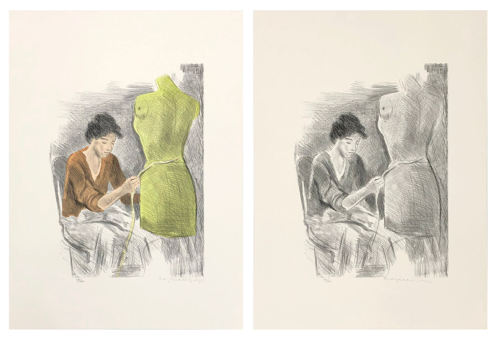 SEAMSTRESS II PORTFOLIO by Raphael Soyer, 1979