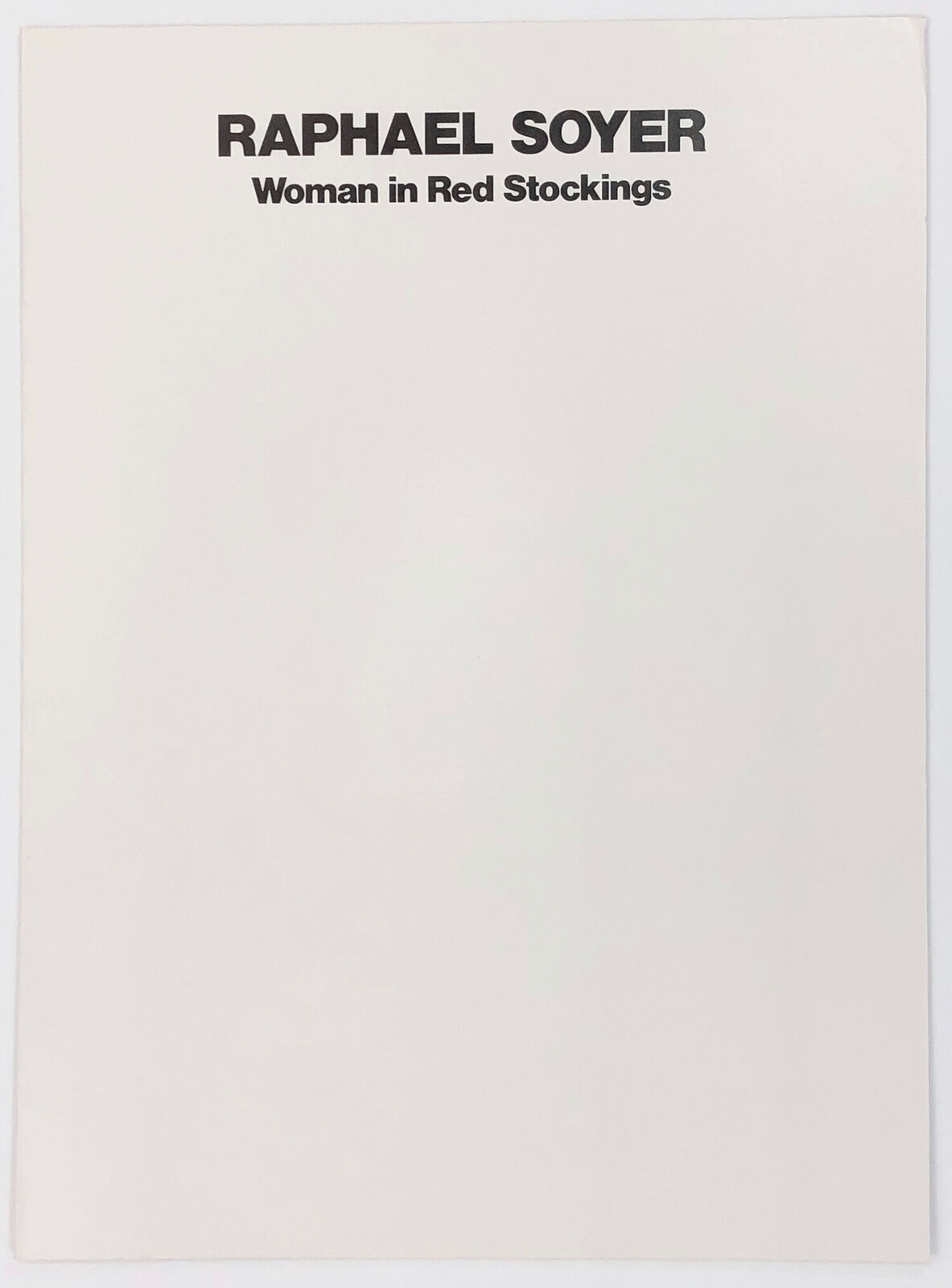 Artwork by Raphael Soyer, WOMAN IN RED STOCKINGS PORTFOLIO, Made of Lithograph 