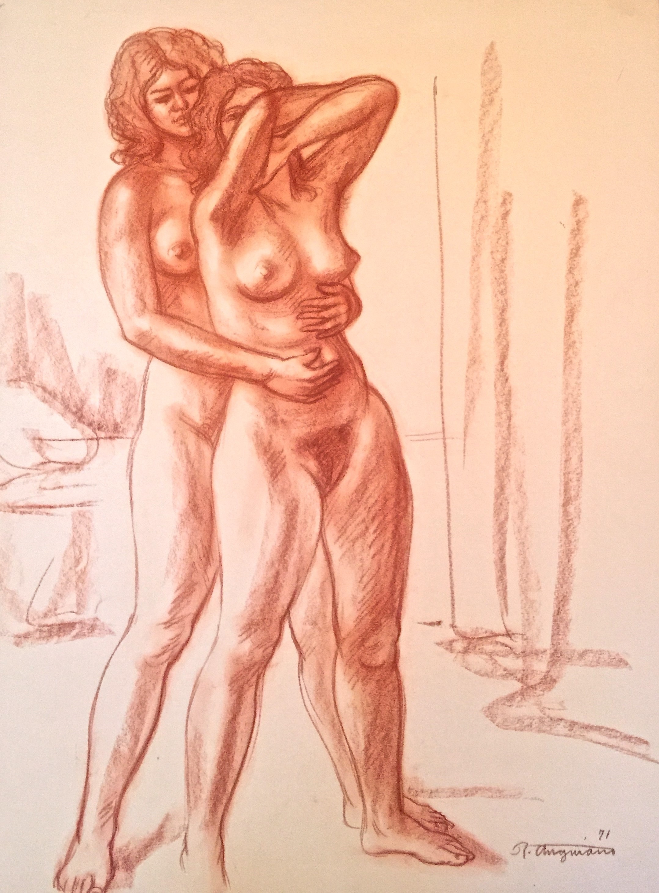 Desnudo de pie by Raúl Anguiano, 1971