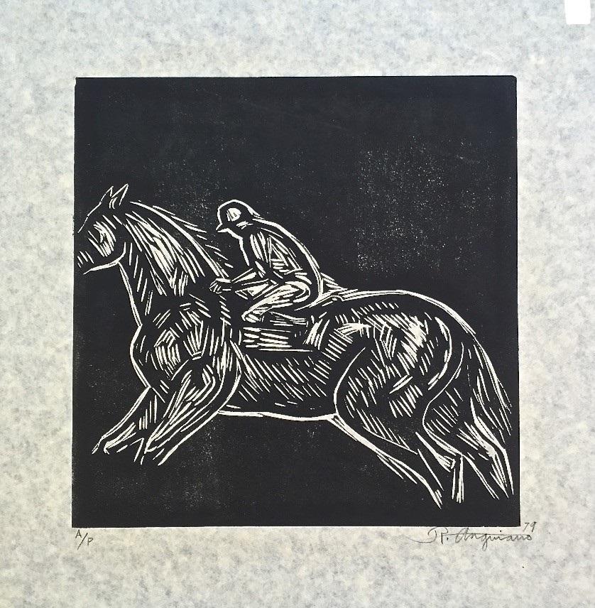Artwork by Raúl Anguiano, Jineta de caballos, Made of Woodcut 