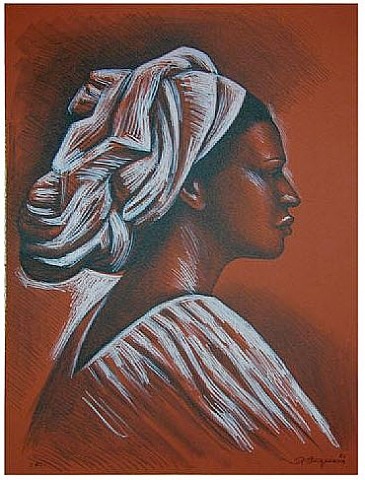 Woman with Turban by Raúl Anguiano, 1981
