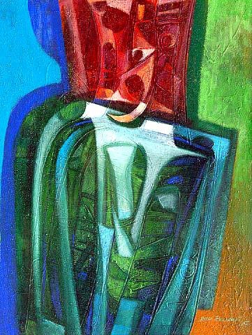 a painting of a woman in a green dress