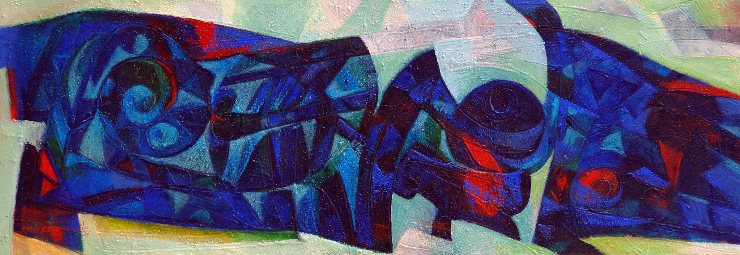 Formas en amarillo y azul by Raul Enmanuel, 2007