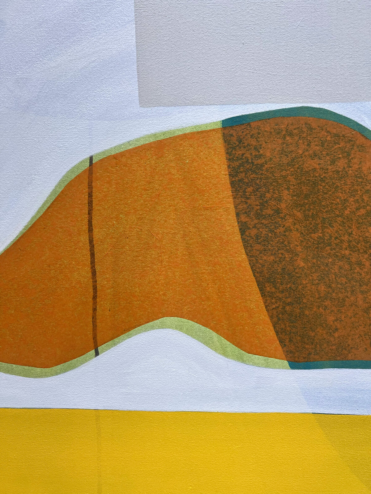 Artwork by Rebekah Andrade, Beach Themed, Made of Oil, acrylic, and tissue paper on canvas 