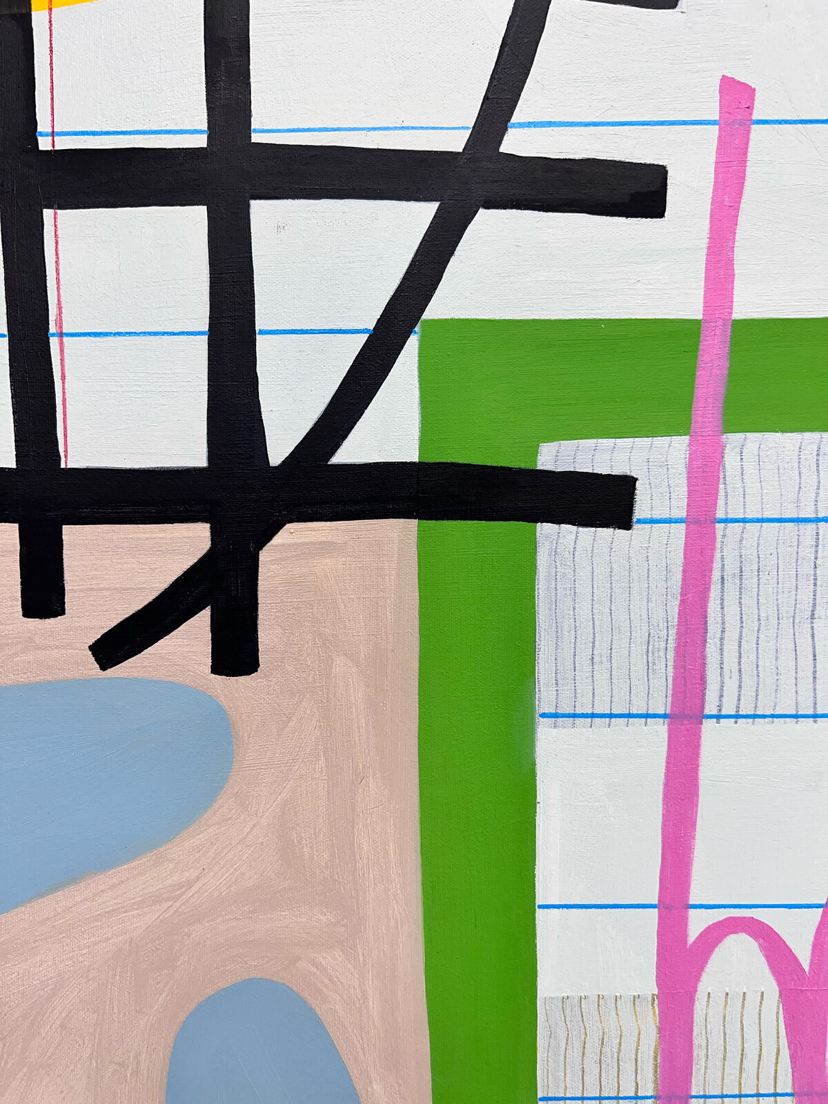 Artwork by Rebekah Andrade, Double Dutch, Made of Oil, Acrylic, Oil Pastel, and Oil Pen on Canvas 