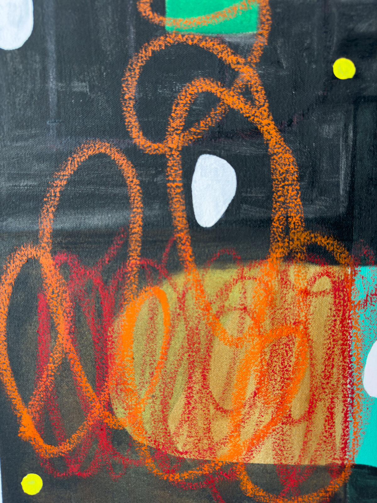 Artwork by Rebekah Andrade, Now and Again, Made of Oil, Acrylic, Pastel on Canvas 